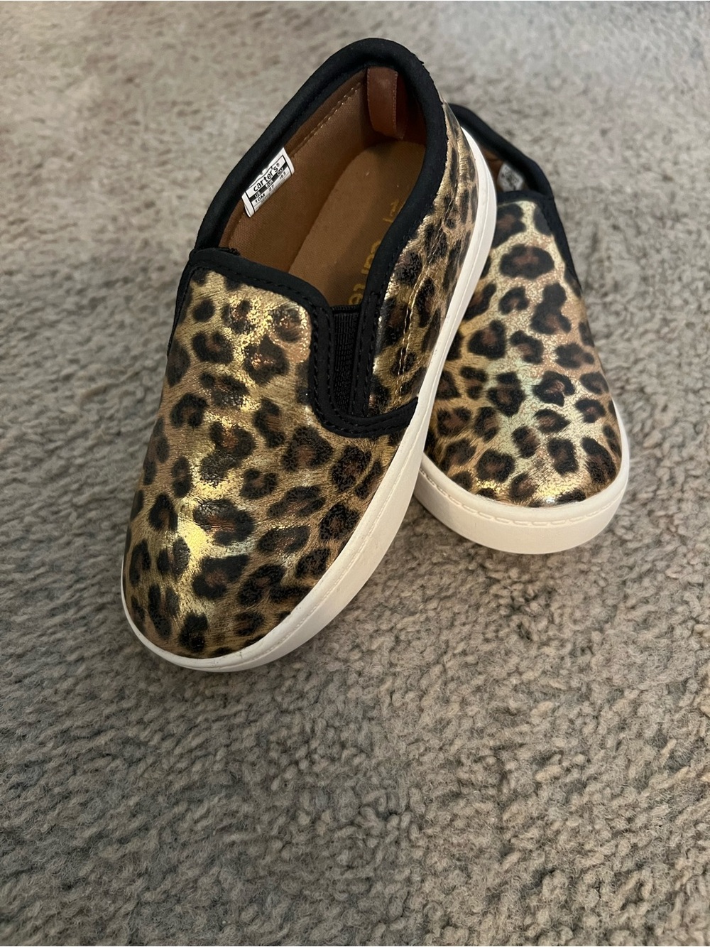 Carter's Kids Leopard Slip-On Sneakers - Gold/Black
